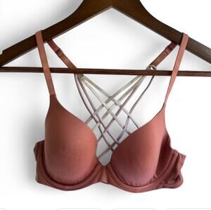 Aerie Women’s 32B Sunnie Underwire Bra Full Coverage Molded Cups Strappy Stretch